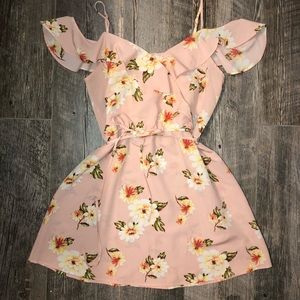 Spring / Summer floral baby pink dress